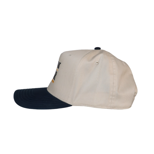 "Quality Goods" Hat (Natural/Navy)